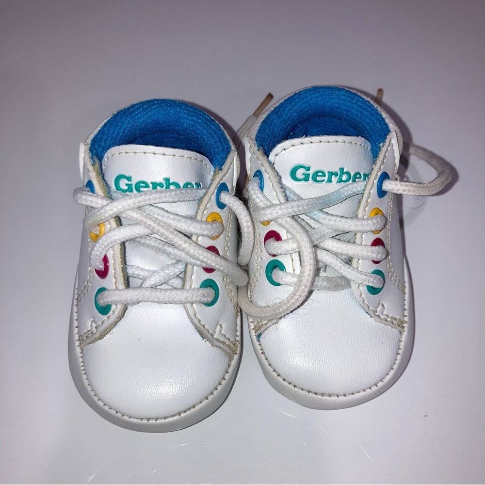 Gerber Vintage‎ Crib Shoes / Slip Guard / Infant shoes 1980's approx size 0